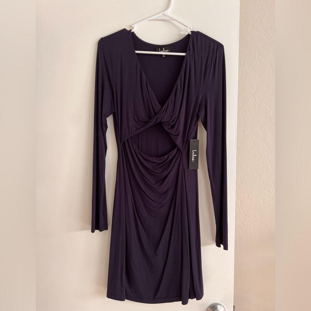 Lulus navy blue long sleeve short dress